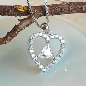 NEW Heart with Triangle Accent Pendant
